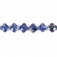 Sodalite clover faceted 10mm x 1pc