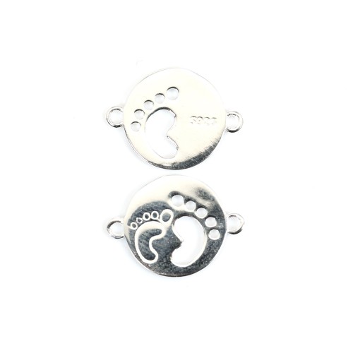 Spacer medallion small feet 12x15mm - Silver 925 x 1pc