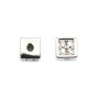 Bead Spacer cube 4mm - zirconium oxide & rhodium-plated 925 silver x 1pc