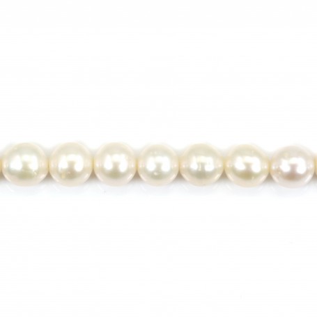 White round freshwater pearls 6-7mm x 6pcs
