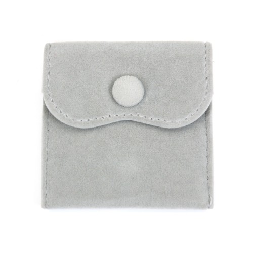 Grey velvet pouch 7x7cm x 1pc