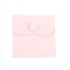 Bolsa de botones de terciopelo rosa 7x7cm x 1ud