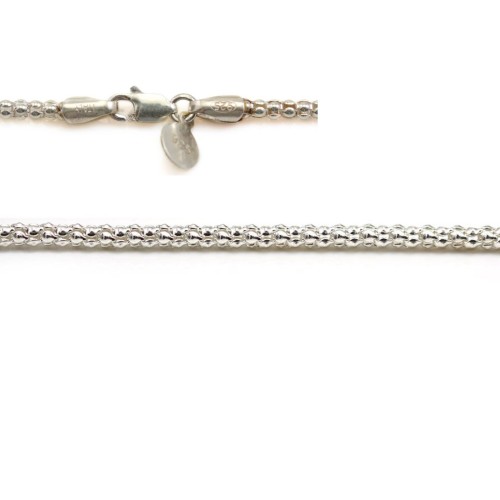 Jaseron links necklace sterling silver 925 rhodium 2mm x 45cm
