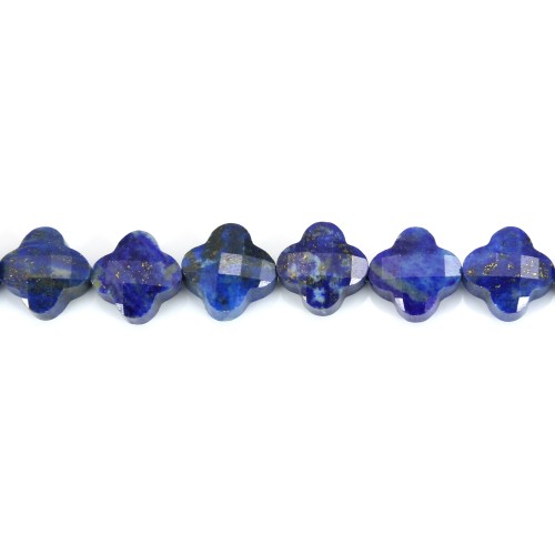 COLLIER perle en lapis lazuli de 10mm , fil nylon transparent , 40