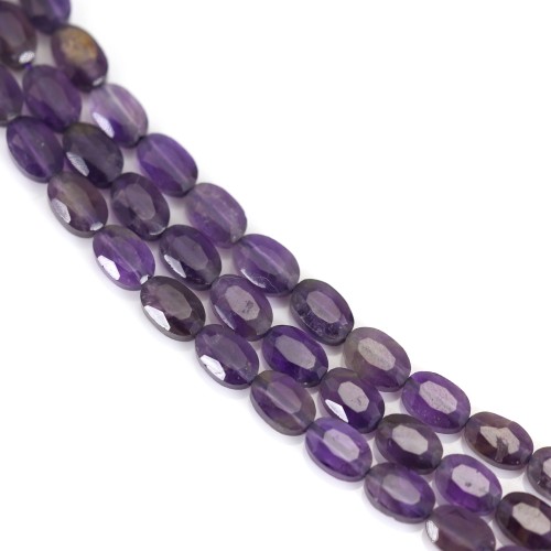 Faceted oval amethyst 4x6mm x 39cm