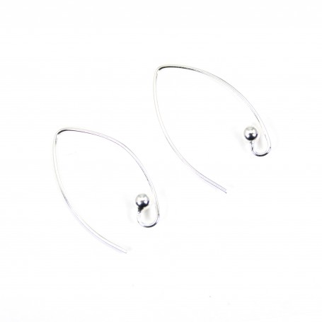 Sterling Silver 925 Ear wires with ball x 2pcs