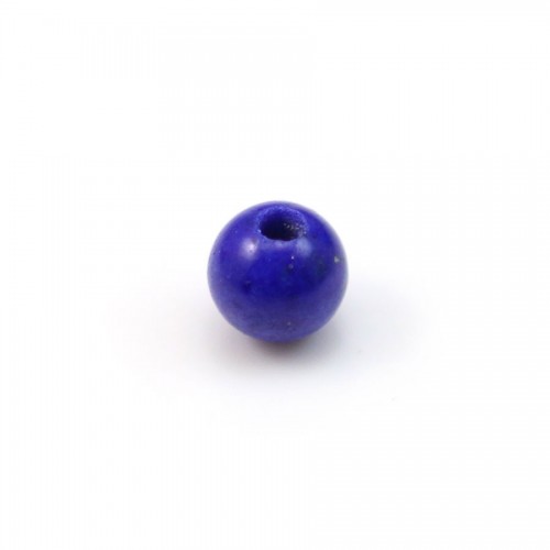 Lapis lazuli redondo semi-perfurado 4mm x 2pcs