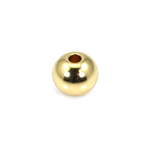 Conta esférica de 8 mm em aço inoxidável 304 com banho de ouro x 4 unidades