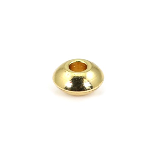 Anilha de pérola 3x6mm - Aço inoxidável 304 banhado a ouro x 4pcs