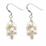 Silver earring 925 white freshwater pearl 6mm grape cluster x 2pcs