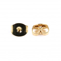 Earring Back 6mm - 304 stainless steel gold-plated x 10pcs