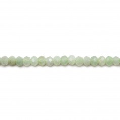 Jade naturel rondelle facette 2x3mm x 39cm