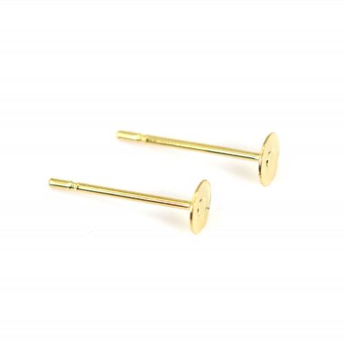 4mm Disk Ear Stud - 304 stainless steel, gold-plated x 4pcs