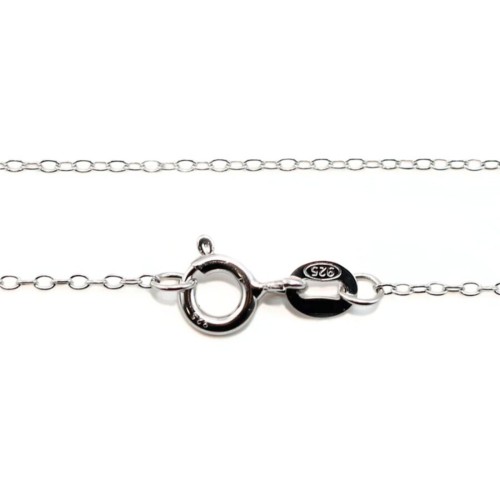 Ovale Ringmaschenkette aus rhodiniertem 925er Sterlingsilber x 40cm