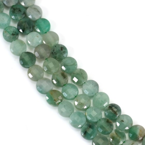 Round flat faceted emerald 4mm x 39cm