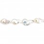 White freshwater cultured pearl baroque 14.5-16mm x 40cm