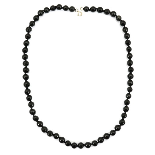 Collier Obsidienne rond 6mm x 1pc