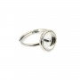 Adjustable ring for 10mm donut cabochon - zirconium oxide - Silver plated x 1pc