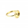 Adjustable ring for 10mm donut cabochon - zirconium oxide - Gold x 1pc