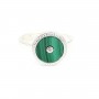 Einstellbarer Ring für 10mm Donut-Cabochon - Zirkoniumoxid & 925er Silber x 1Stk