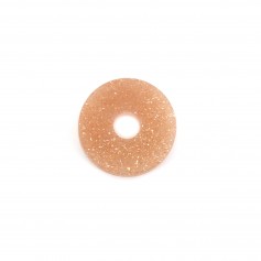 Cabochon Sunstone donut 10mm x 1pc