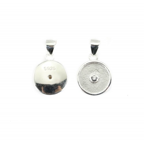 Pendant for 10mm donut cabochon - zirconium oxide & 925 silver x 1pc