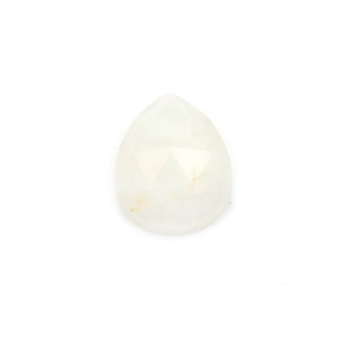 Cabochon Moonstone faceted drop 8x10mm x 1pc