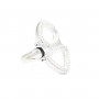Adjustable ring for cabochon drop & triangle - Silver 925 x 1pc