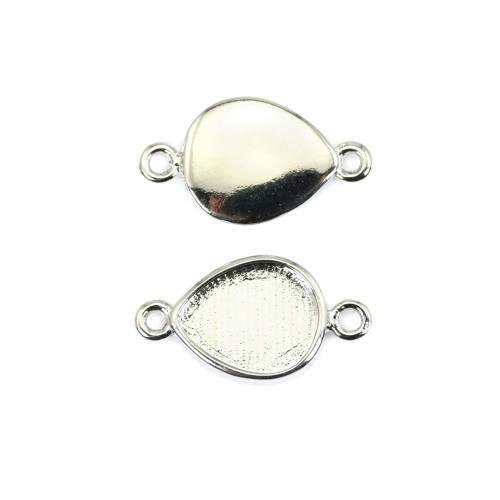 Spacer for cabochon drop 8x10mm - Silver x 1pc