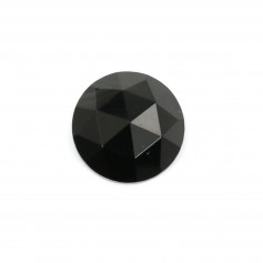 Cabochon Obsidienne rond facetté 10mm x 1pc