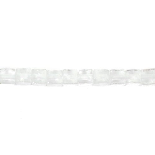 Rock crystal quartz faceted flat round 6mm x 40cm
