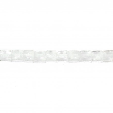 Cristal de roche rond plat facette 6mm x 40cm