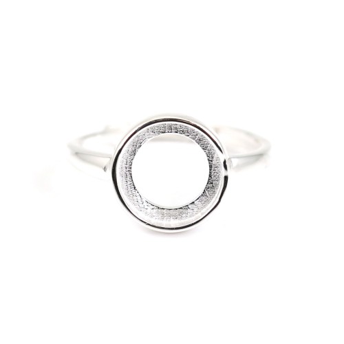 Adjustable ring for 10mm round cabochon - Silver 925 x 1pc