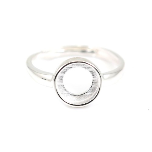 Adjustable ring for 8mm round cabochon - Silver 925 x 1pc