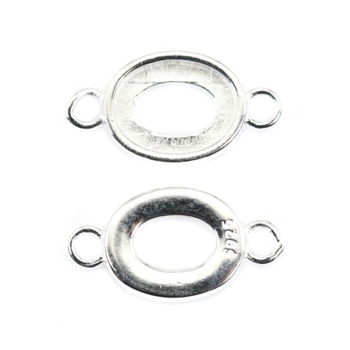 Spacer for oval cabochon 6.4x8.5mm - Silver 925 x 1pc