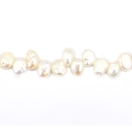 Freshwater cultured pearl, white, baroque, 6-6.5mm x 36cm