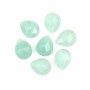 Amazonite faceted drop cabochon 8x10mm x 1pc