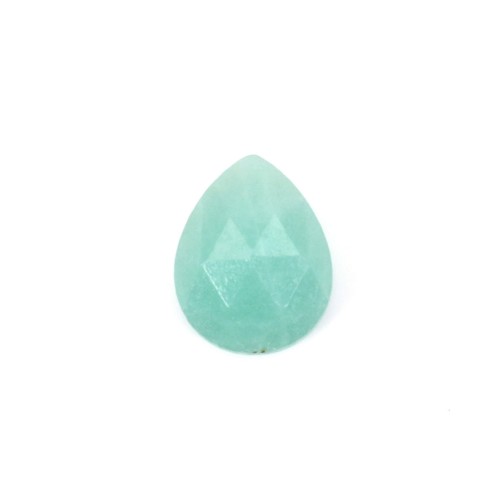Amazonite faceted drop cabochon 8x10mm x 1pc