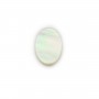 Cabochon Nacre blanche ovale plat 8x10mm x 1pc