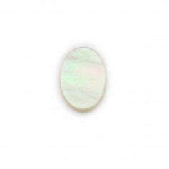 Cabochon White Mother-of-Pearl oval flat 13x18mm x 1pc