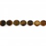Yellow tiger eye flat round faceted 8mm x 8pcs