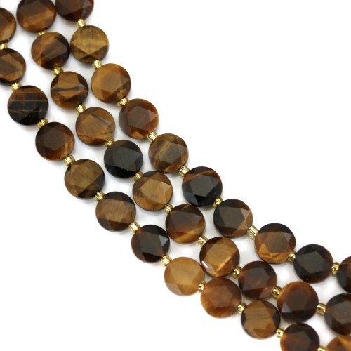 Tiger eye round flat faceted 8mm x 38cm (41pcs)