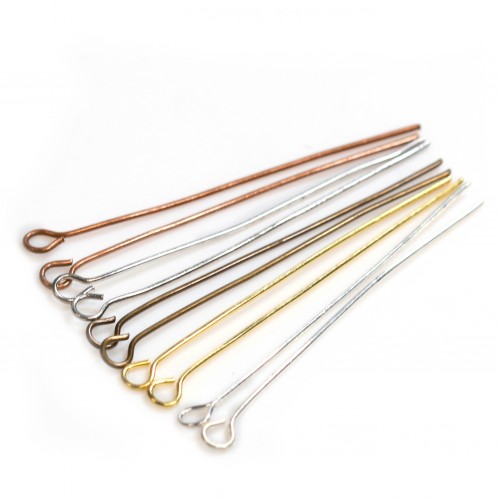 Metal Pin, with open ring head, 0.6 * 60mm x 200pcs