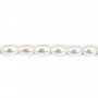White ovale-shape freshwater pearls 9-13mm x 1pc