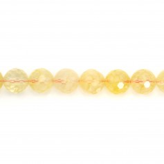 Citrine, heated, round faceted, 10mm x 38cm
