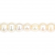 White freshwater cultured pearl, ovale 8-9mm x 39cm