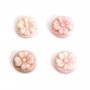 Cabochon Cameo Pink Conch round flower 10mm x 1pc