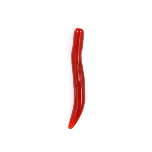 Natural Red Coral Horn Semi-Bohrung 25-30mm x 1St