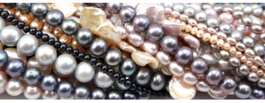 Perle coltivate d'acqua dolce su filo